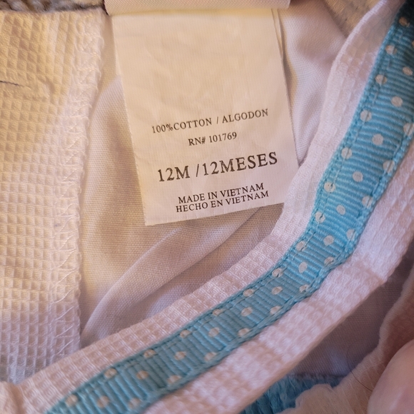 EUC Good Lad One Piece 12 Months Blue White Flowers Sleeveless Button Back - Picture 5 of 6